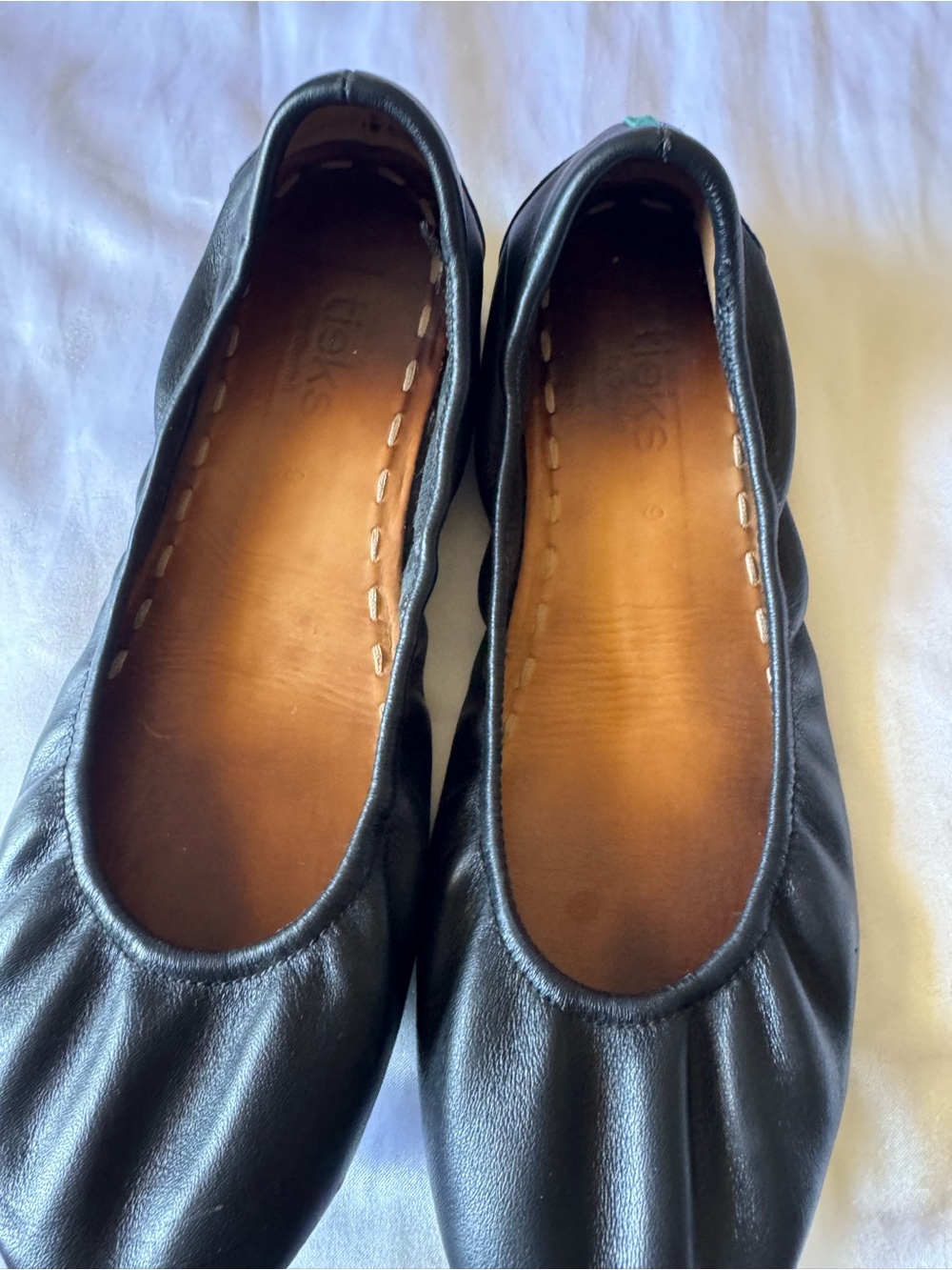 Tieks Black Leather Ballet Flats